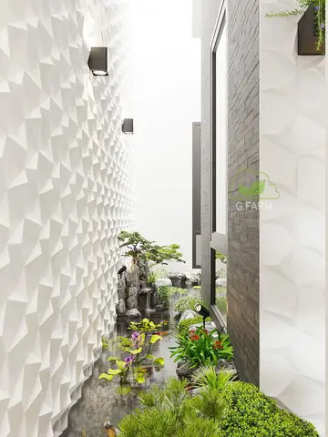 Thiết Kế Tiểu Cảnh Bể Cá Thủy Sinh Giếng Trời