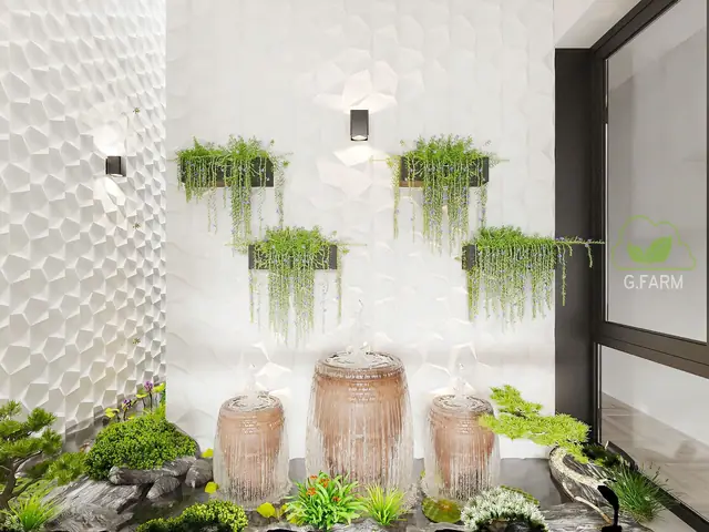 Thiết Kế Tiểu Cảnh Bể Cá Thủy Sinh Giếng Trời