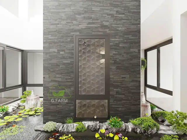 Thiết Kế Tiểu Cảnh Bể Cá Thủy Sinh Giếng Trời