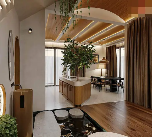 Mẫu Hồ Cá Đẹp Giữa Phòng Khách Và Bếp