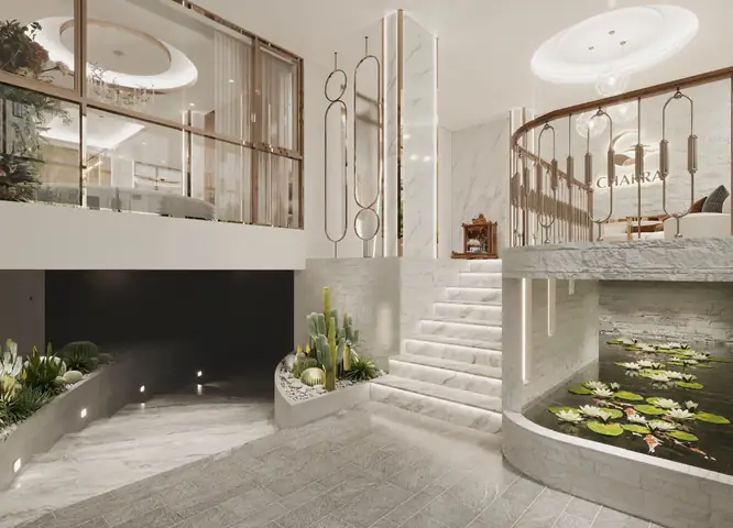 Mẫu Hồ Cá Trong Nhà Dưới Cầu Thang