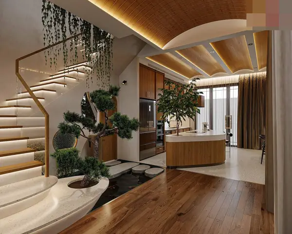 Mẫu Hồ Cá Đẹp Giữa Phòng Khách Và Bếp