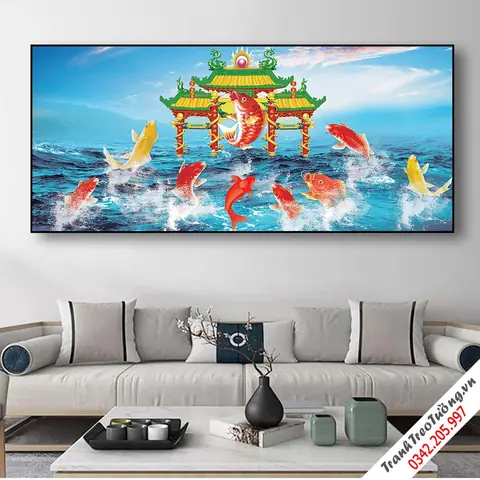 Tranh Cá Chép Vượt Vũ Môn