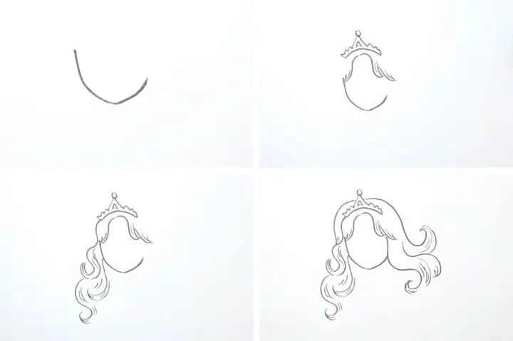 Bước 1: Vẽ Đầu Nàng Tiên Cá