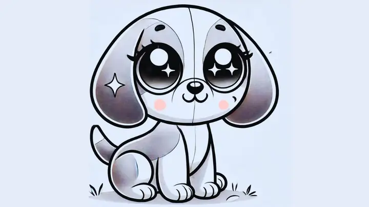 Hướng Dẫn Cách Vẽ Hình Con Chó Mắt To Cute