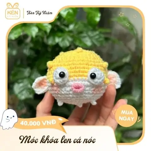 Móc Khóa Len Cá Nóc - Kén Kỷ Niệm