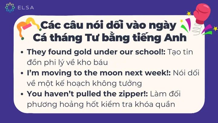 Các Câu Nói Dối Vào Ngày Cá Tháng Tư Bằng Tiếng Anh Các Câu Nói Dối Vào Ngày Cá Tháng Tư Bằng Tiếng Anh