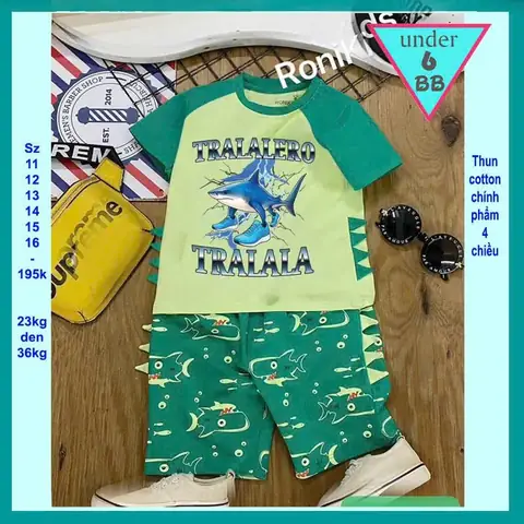 Đồ Bộ Bé Trai Dễ Thương In Hình Cá Mập Tralalelo Tralala Siêu ...