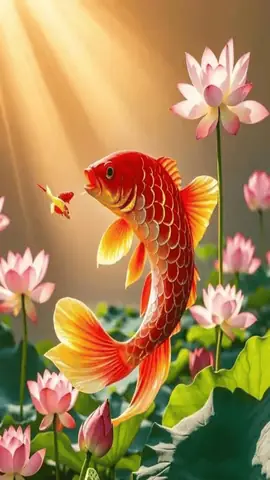 Ảnh Nền Cá Chép Hoa Sen Cho Điện Thoại