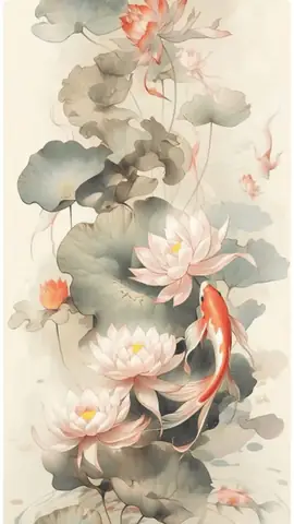 Ảnh Nền Cá Chép Hoa Sen Cho Điện Thoại