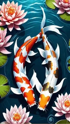 Ảnh Nền Cá Chép Hoa Sen Cho Điện Thoại