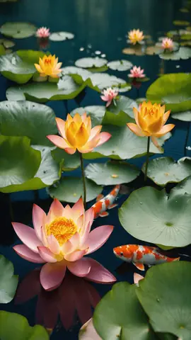 Ảnh Nền Cá Chép Hoa Sen Cho Điện Thoại