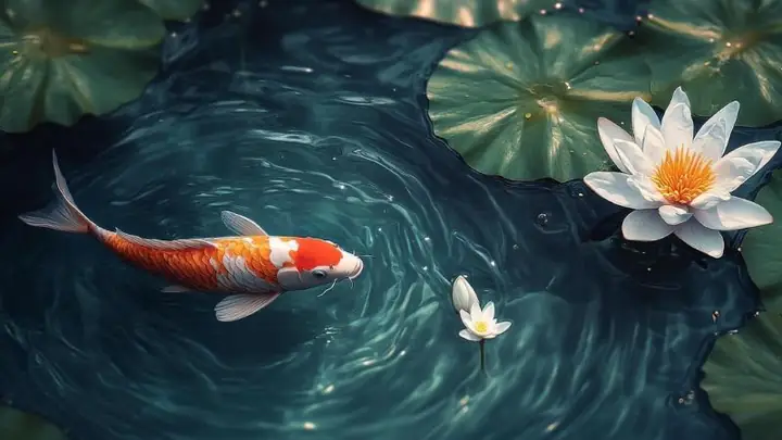 Hình Nền Cá Chép Hoa Sen Full Hd 4k Cho Máy Tính