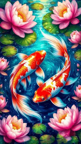 Ảnh Nền Cá Chép Hoa Sen Cho Điện Thoại