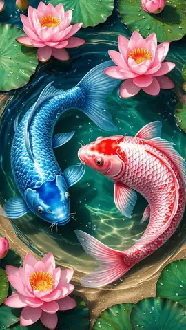 Ảnh Nền Cá Chép Hoa Sen Cho Điện Thoại