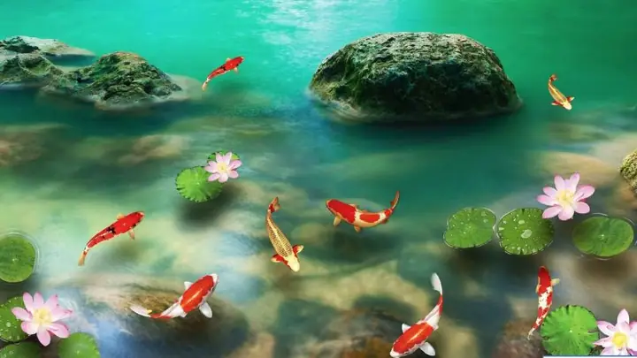 Hình Nền Cá Chép Hoa Sen Full Hd 4k Cho Máy Tính