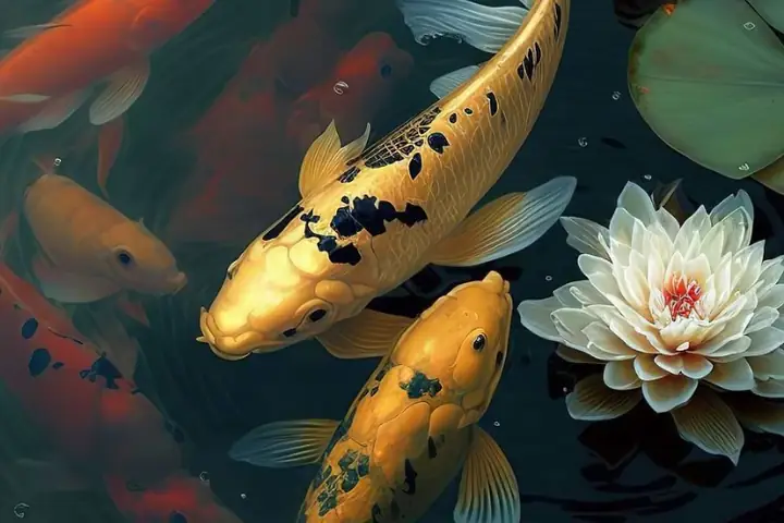 Hình Nền Cá Koi Nghệ Thuật (tranh Vẽ, Phối Cảnh)