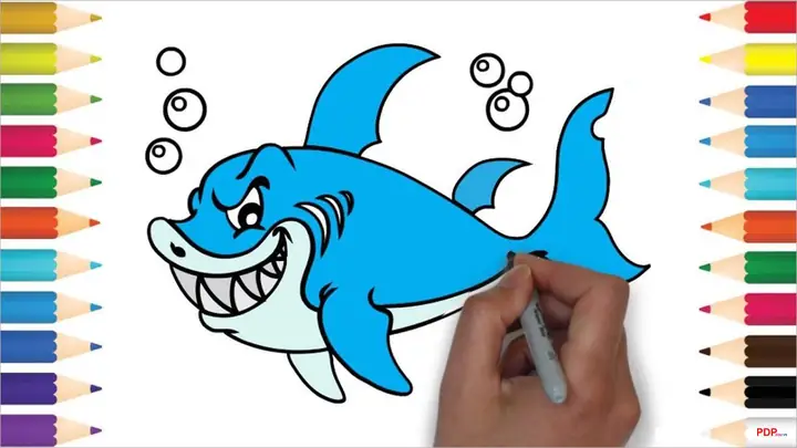 48+ Tranh Tô Màu Cá Mập Đẹp Nhất Cho Bé Tập Tô
