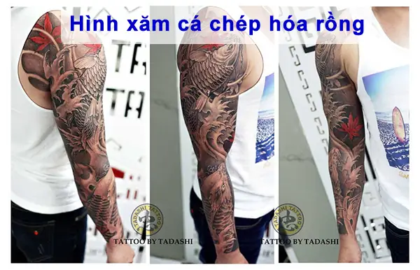 Ý Nghĩa Hình Xăm Cá Chép Hóa Rồng Vượt Vũ Môn Đẹp