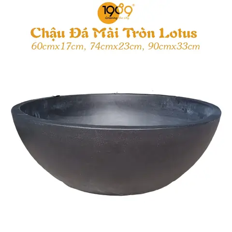 Chậu Xi Măng Đá Mài Tròn Lotus 90x90x33cm | Chậu Trồng Cây ...