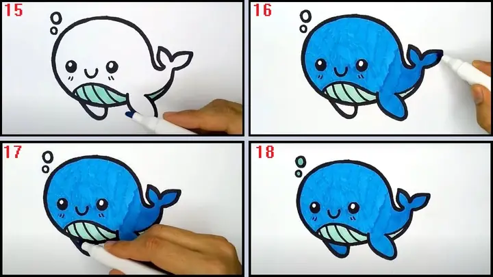 Tô Màu Bức Hình Cá Voi Cute