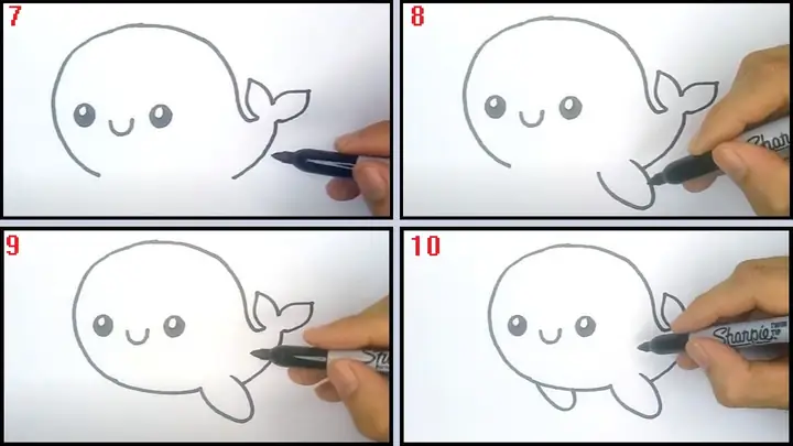 Vẽ Đuôi, Chân Cá Voi Cute